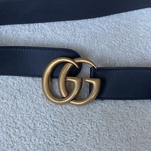 Authentic Gucci brown GG belt brown w gold
